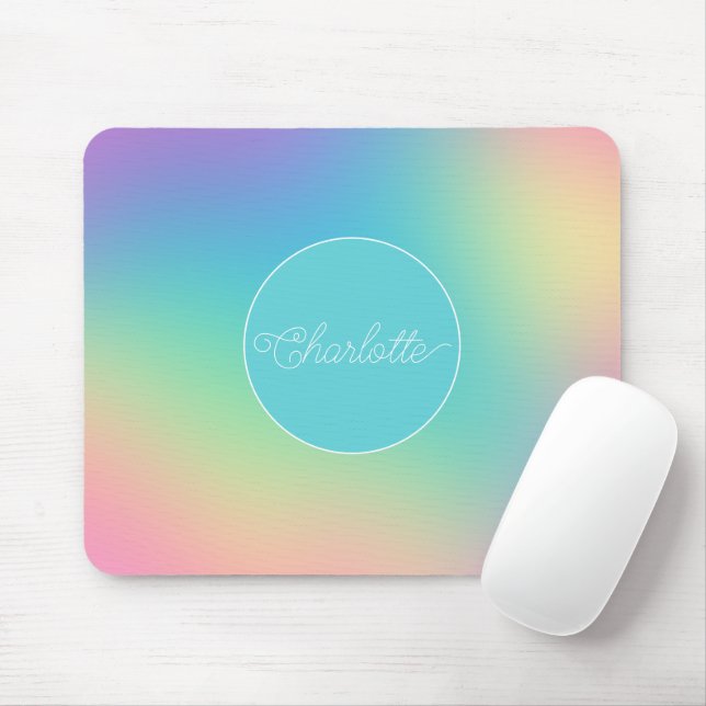 Custom Rainbow Ombre Mouse Mat (With Mouse)