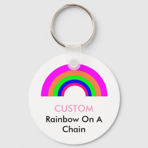CUSTOM Rainbow On A Chain Key Ring