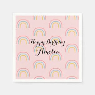 Custom Rainbow Pattern Paper Napkin