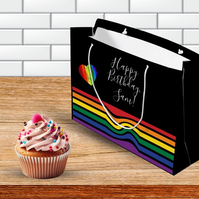 Custom Rainbow Pride Heart Gift Bag (Creator Uploaded)