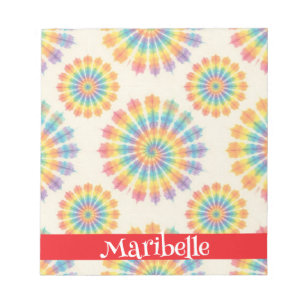 Custom Rainbow Psychedelic Retro Tie Dye Notepad
