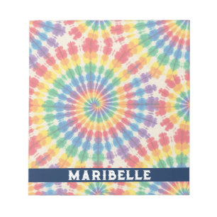 Custom Rainbow Psychedelic Retro Tie Dye Notepad
