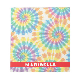 Custom Rainbow Psychedelic Retro Tie Dye Notepad