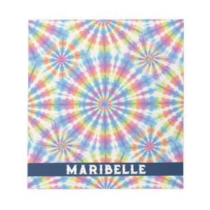 Custom Rainbow Psychedelic Retro Tie Dye Notepad