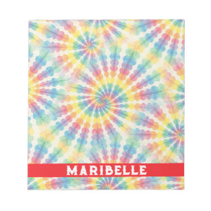 Custom Rainbow Psychedelic Retro Tie Dye Notepad