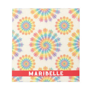Custom Rainbow Psychedelic Retro Tie Dye Notepad