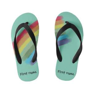 Custom Rainbow Slippers Kid's Flip Flops