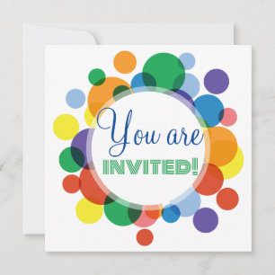 Custom Rainbow Spots  Invitation
