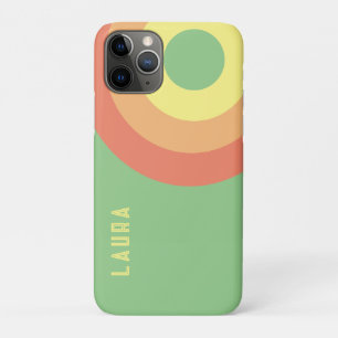 Custom Rainbow Target – green, Peach iPhone 11 Pro Case