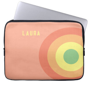 Custom Rainbow Target Laptop Bag – green, Peach