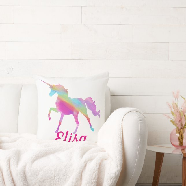 Custom. Rainbow Unicorn. Cushion (Couch)