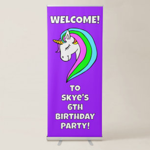 Custom Rainbow Unicorn Retractable Banner