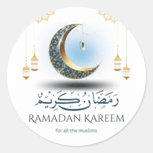 CUSTOM Ramadan Mubarak Eid Mubarak Photo Holiday C Classic Round Sticker