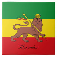 Custom Rastafarian Flag of Ethiopia Lion of Judah