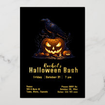 Custom Raven Halloween Jack-o-lantern