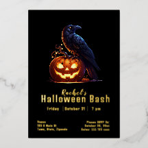 Custom Raven Halloween Jack-o-lantern