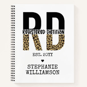 Custom RD Registered Dietician Cheetah Print Notebook