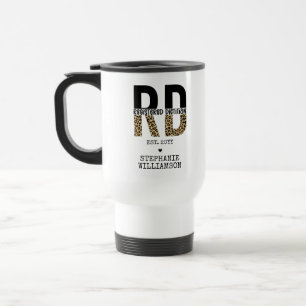 Custom RD Registered Dietician Cheetah Print Travel Mug