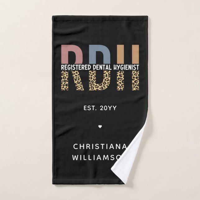 Custom RDH Registered Dental Hygienist Gifts Hand Towel (Hand Towel)