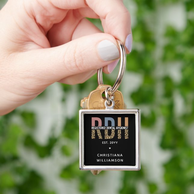 Custom RDH Registered Dental Hygienist Gifts Key Ring (Hand)