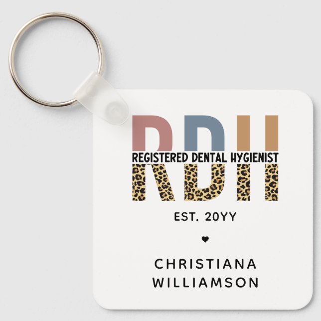 Custom RDH Registered Dental Hygienist Gifts Key Ring (Front)