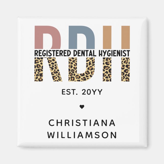 Custom RDH Registered Dental Hygienist Gifts Magnet (Front)