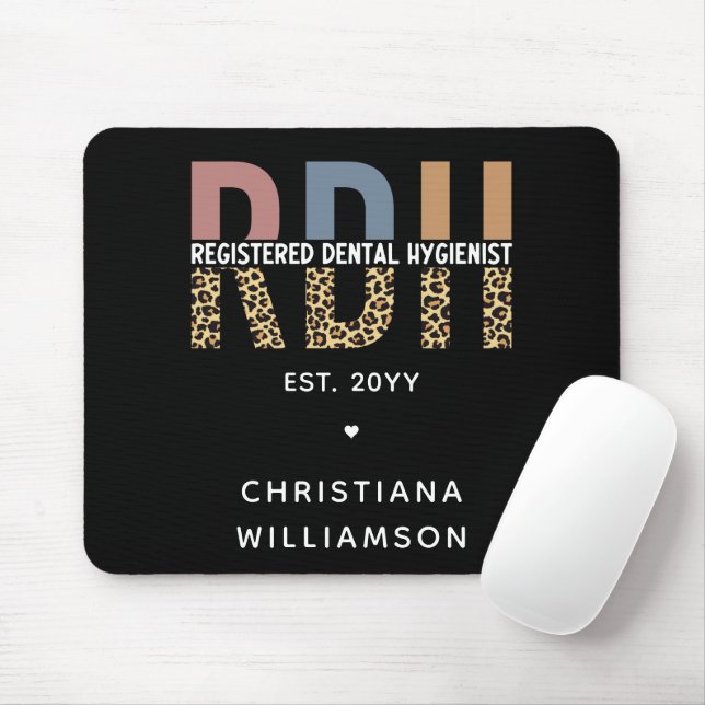 Custom RDH Registered Dental Hygienist Gifts Mouse Mat (With Mouse)