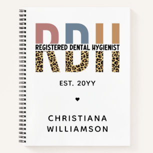 Custom RDH Registered Dental Hygienist Gifts Notebook