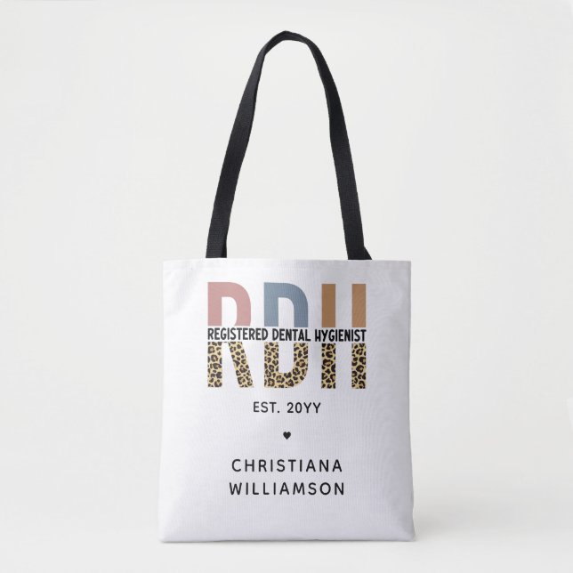 Custom RDH Registered Dental Hygienist Gifts Tote Bag (Front)