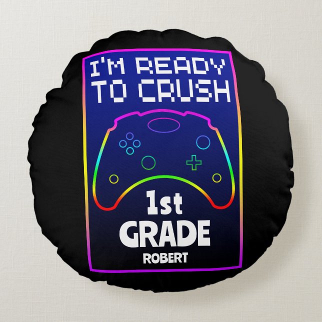 Custom Ready To Crush Back To School  Round Cushion (Front)
