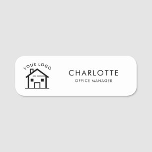 Custom Real Estate Agent Business Logo Employees Name Tag