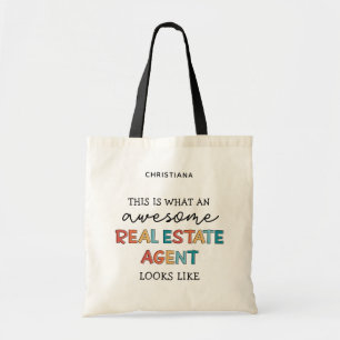 Custom Real Estate Agent Funny Awesome Realtor Tote Bag