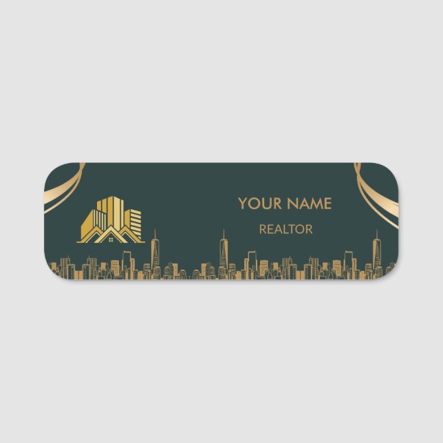 Custom Real Estate Agent Name Tag Badge (Front)