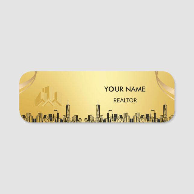 Custom Real Estate Agent Name Tag Badge (Front)