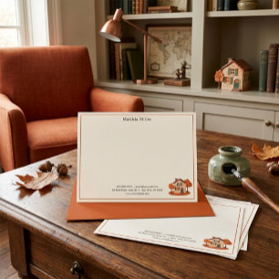 Custom Real Estate Autumn House Note Card