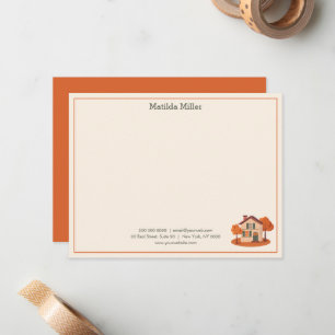Custom Real Estate Autumn House Note Card
