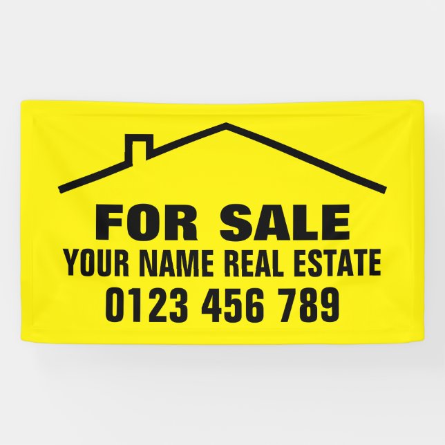 Custom real estate banner sign for realtor company (Horizontal)