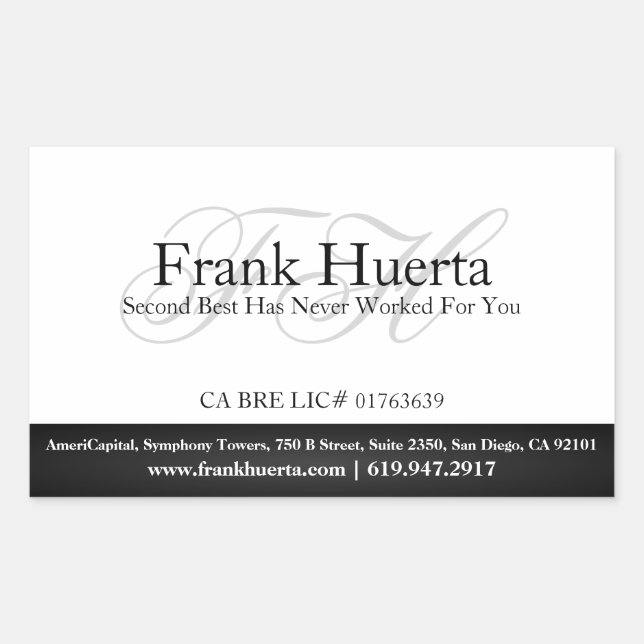 Custom Real Estate Business Courtesy Of (rev2) Rectangular Sticker (Front)