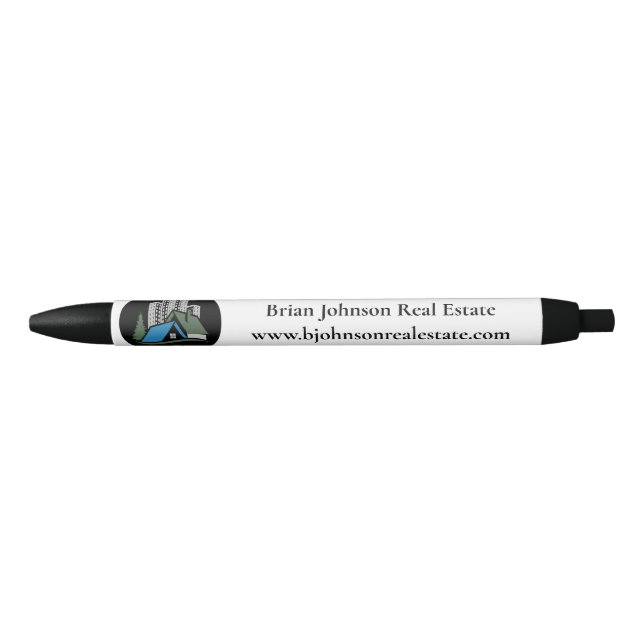 Custom Real Estate Company Business Cards supplies Black Ink Pen (Front)