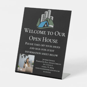 Custom Real Estate Company Business Cards supplies Pedestal Sign