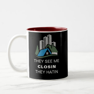 Custom Real Estate Company Business Cards supplies Two-Tone Coffee Mug