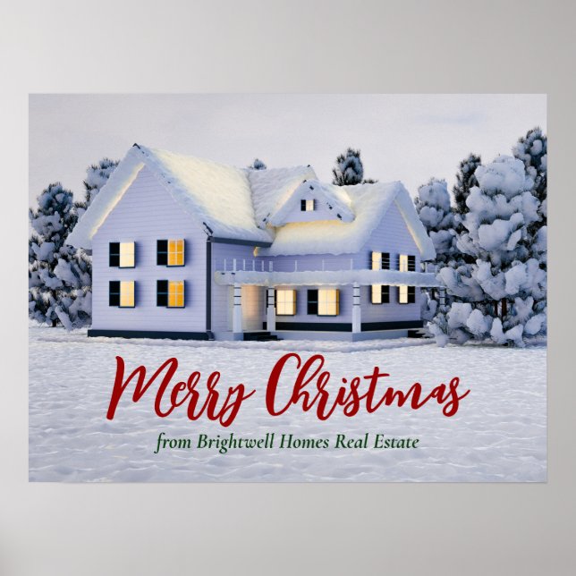 Custom Real Estate Company Christmas Holiday Party Poster (Front)