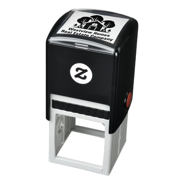 Custom Real Estate Company Forest House Self-inking Stamp (Product)