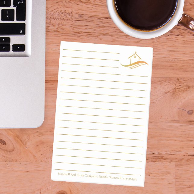 Custom Real Estate Company Gold House Realtor Post-it Notes (Creator Uploaded)
