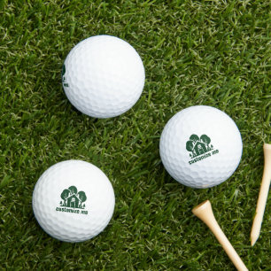 Custom Real Estate Company Green Forest House Golf Balls