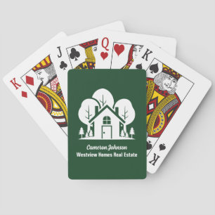 Custom Real Estate Company Green Forest House Playing Cards