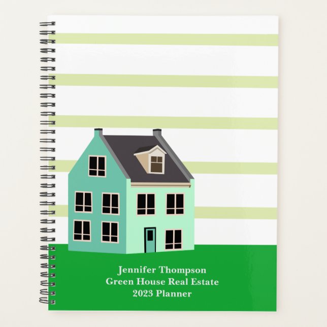 Custom Real Estate Company Green Home Builder 2023 Planner (Front)