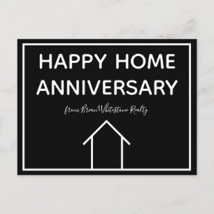 Custom Real Estate Company Happy Home Anniversary Postcard