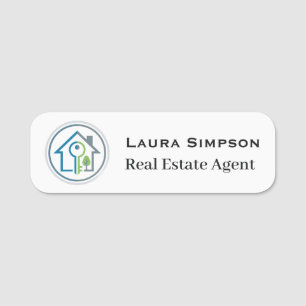 Custom Real Estate Company Logo Employee Name Tag
