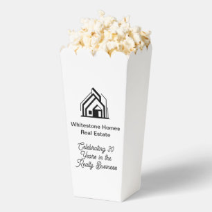 Custom Real Estate Company Logo Realtor Popcorn Favour Box